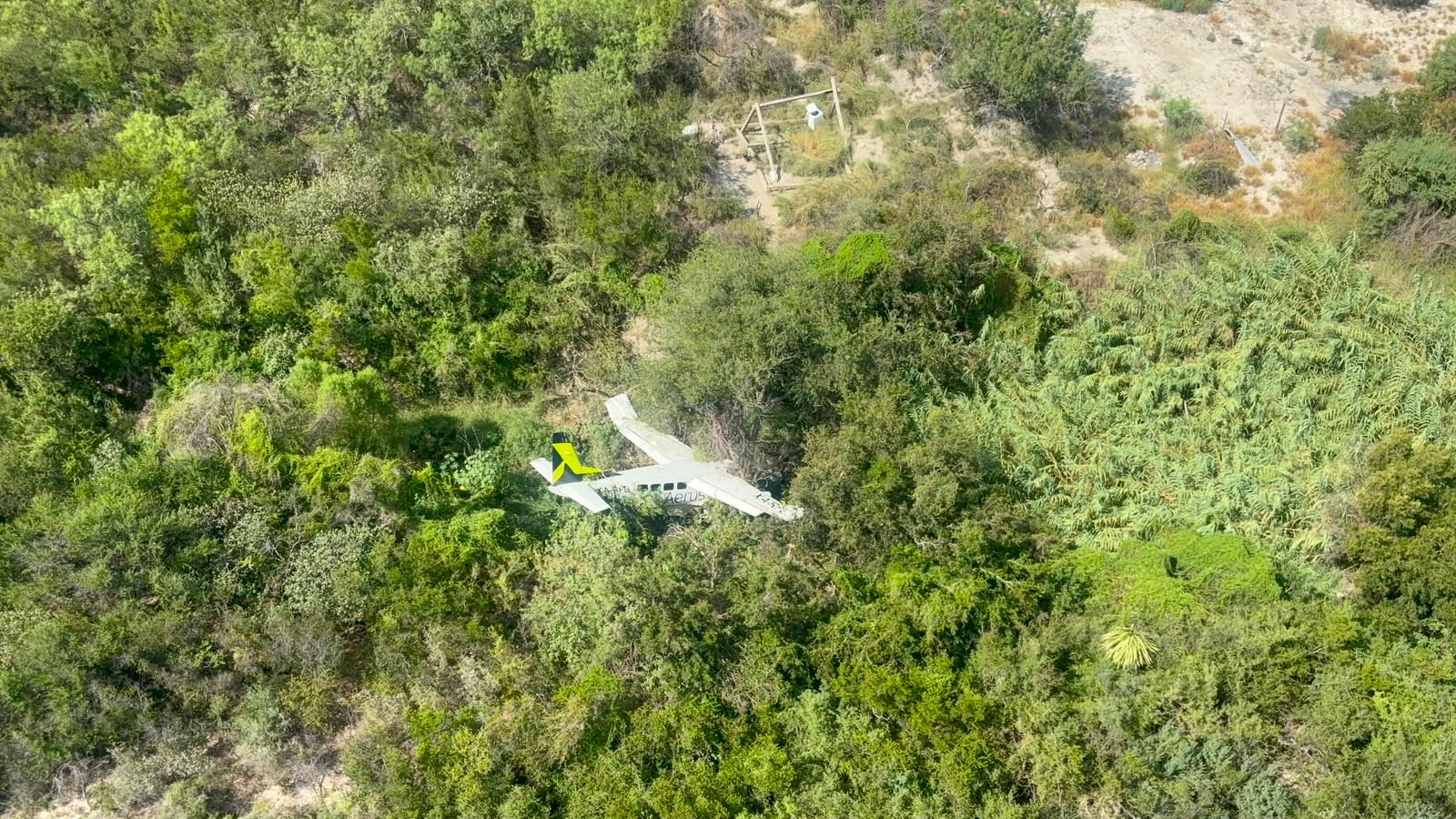 Aeronave se desploma cerca de Pesquería, Nuevo León