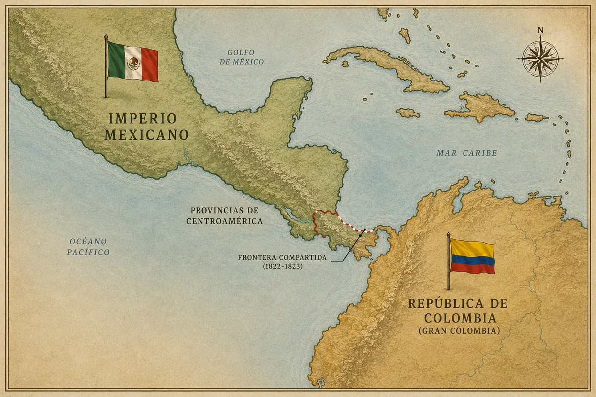 Cuando México y Colombia compartieron frontera durante poco tiempo