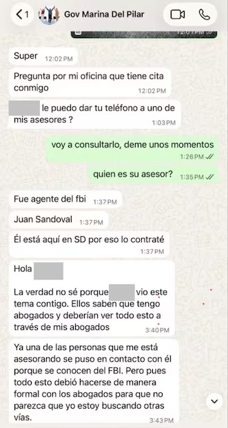 Marina del Pilar contrató a un exagente del FBI; EU le propuso firmar un acuerdo, revela De Mauleón