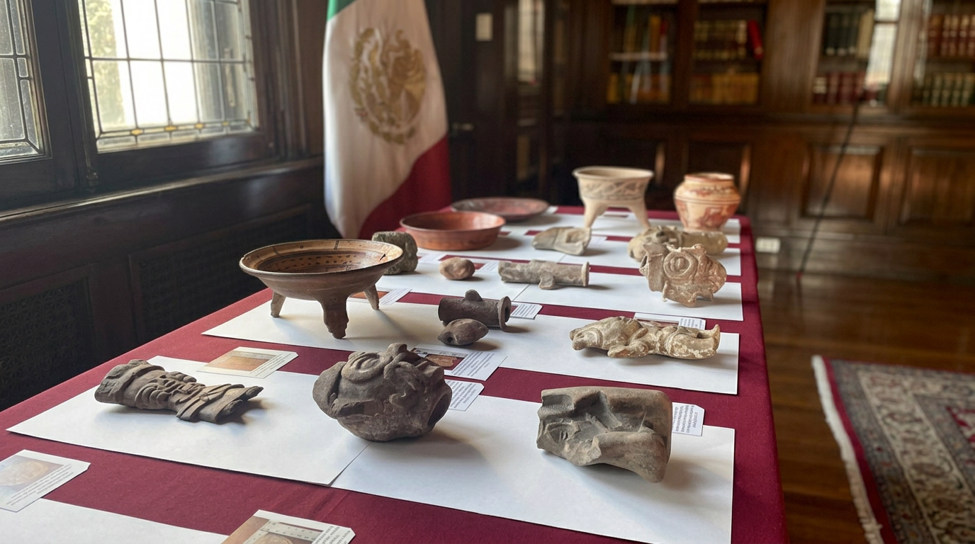 México recupera piezas arqueológicas: 3,716 bienes regresan al país