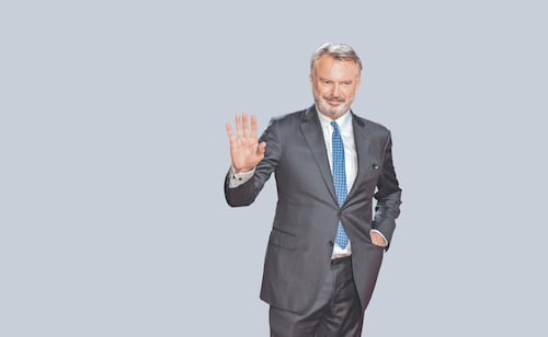 Sam Neill: despiden al caballero de los sets