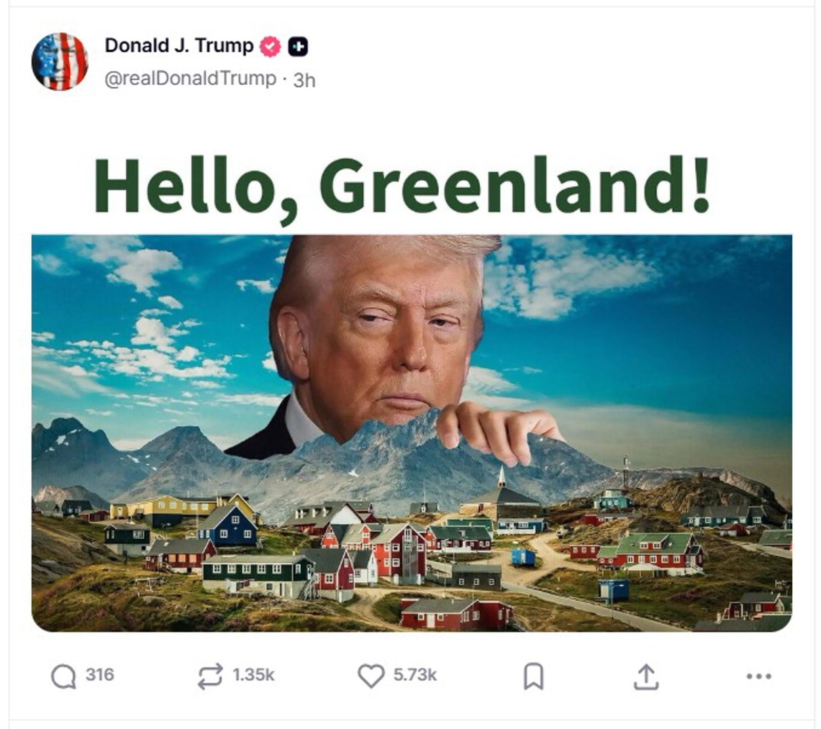 ‘Hello, Greenland’: Trump no olvida al territorio y así es como vuelve a mostrar interés