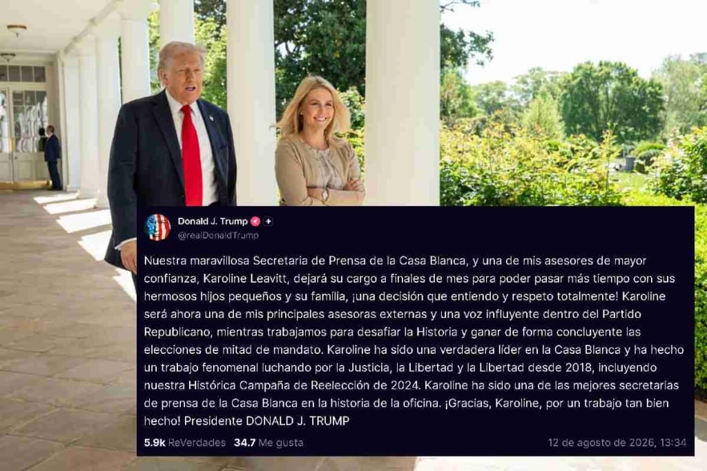 Karoline Leavitt dejará de ser secretaria de prensa de la Casa Blanca