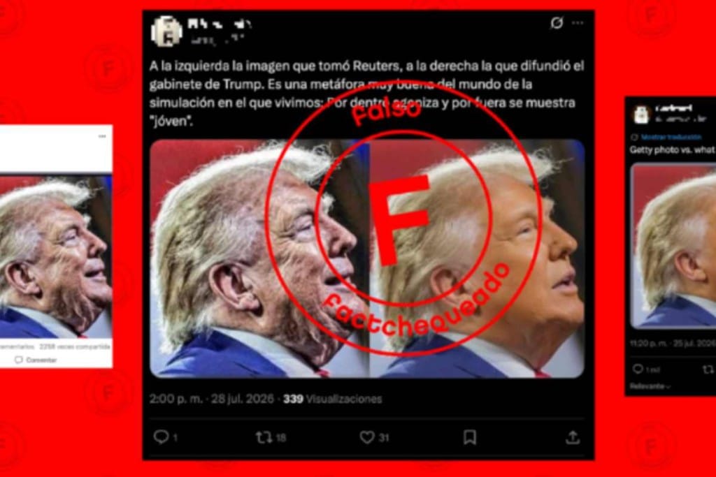 No, estas imágenes de Trump no son originales sino manipuladas y ninguna de ellas fue publicada por la Casa Blanca