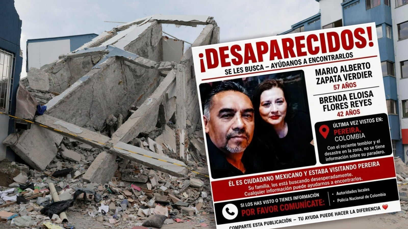 ¿Quién es la pareja mexicana desaparecida en Colombia? Esto sabemos de su búsqueda en Pereira
