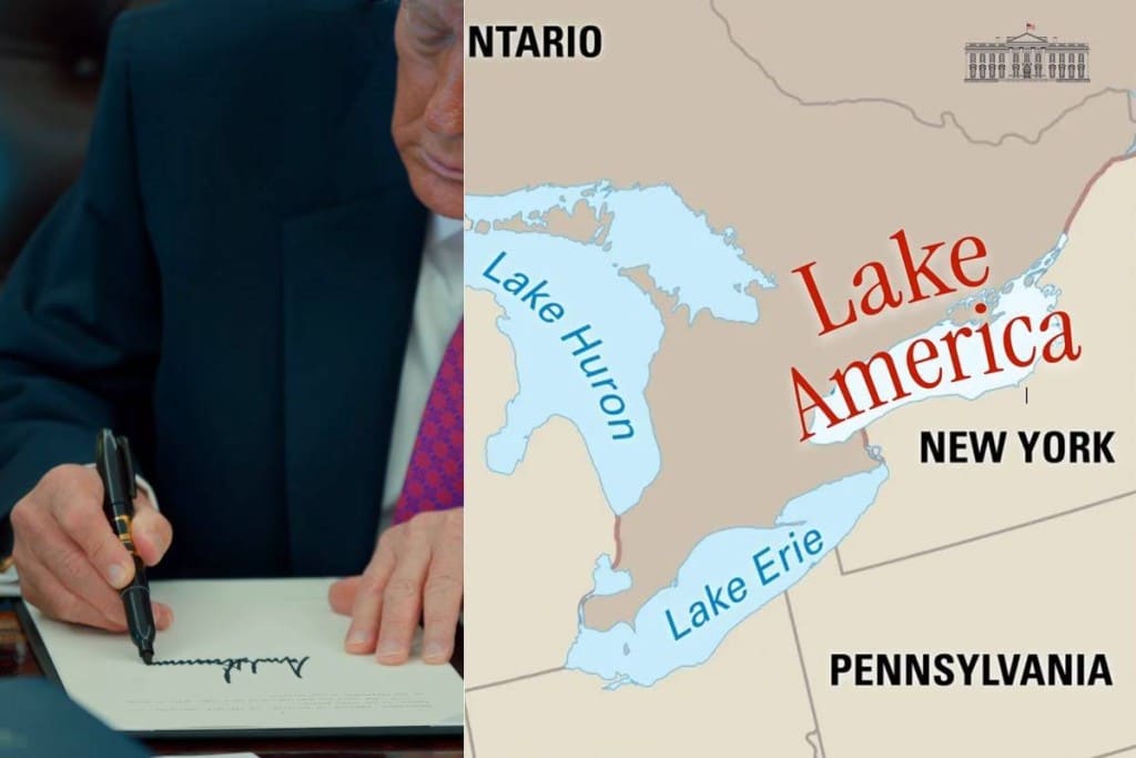 Trump rebautiza al lago Ontario como lago América