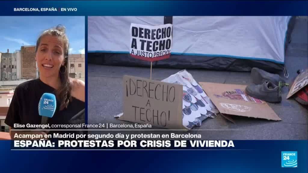 Activistas protestan en España y exigen a Sánchez el "decreto Maricarmen" por la vivienda