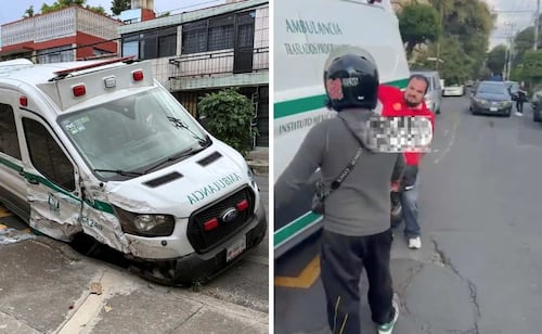 Ambulancia del IMSS choca contra varios vehículos y atropella a joven en Azcapotzalco; conductor es detenido