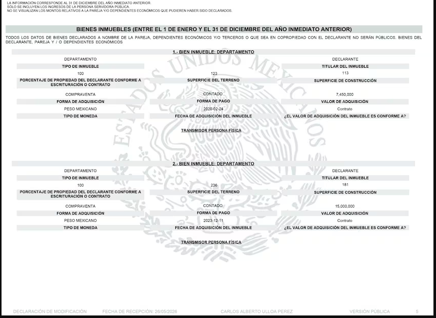 Carlos Ulloa, director de Birmex, compró de contado dos departamentos por 22.4 mdp 