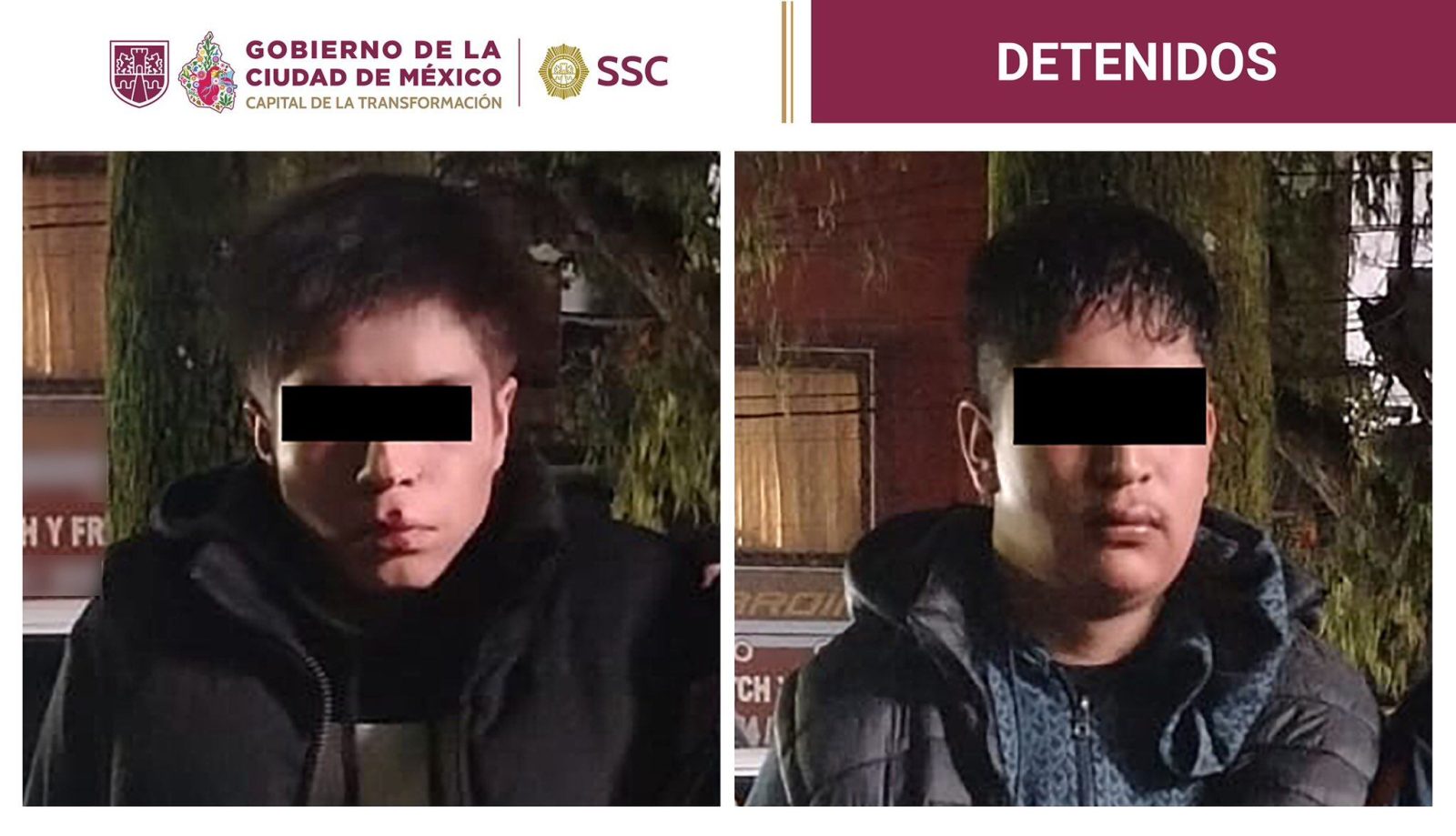 Detienen a Adrián ‘N’ y Néstor ‘N’, presuntos asesinos de ‘El Tripa’ y su esposa en la colonia San Rafael