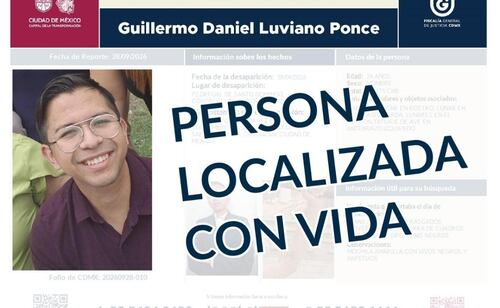 Hallan con vida a Guillermo Daniel, reportado como desaparecido en Coyoacán; no fue víctima de algún delito, asegura Fiscalía de CDMX