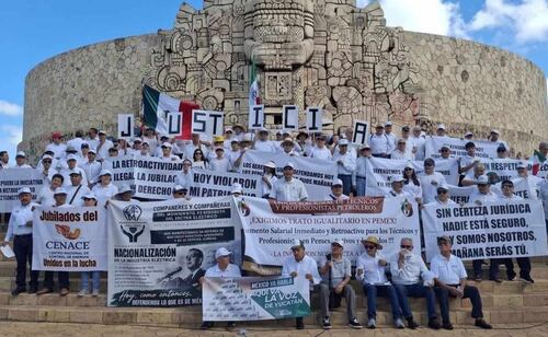 Jubilados exigen respeto a sus pensiones en Mérida, Yucatán; solicitan cambios al artículo 127