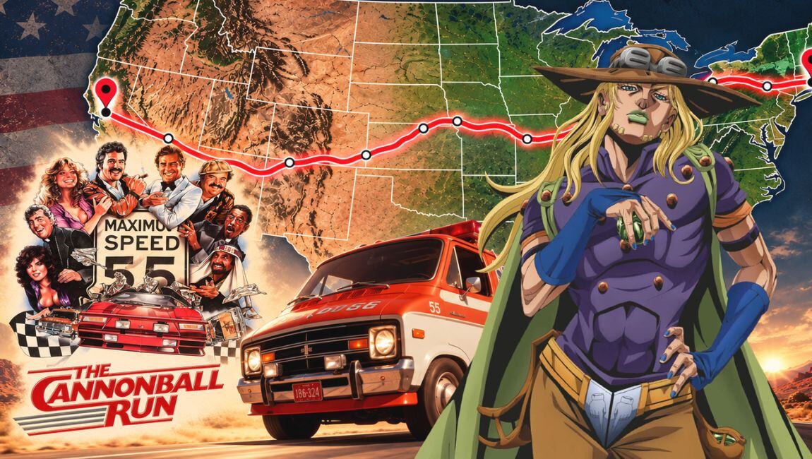 La carrera ilegal que cruzaba EU: Así era la Cannonball Run, la competencia que inspiró ‘Steel Ball Run’