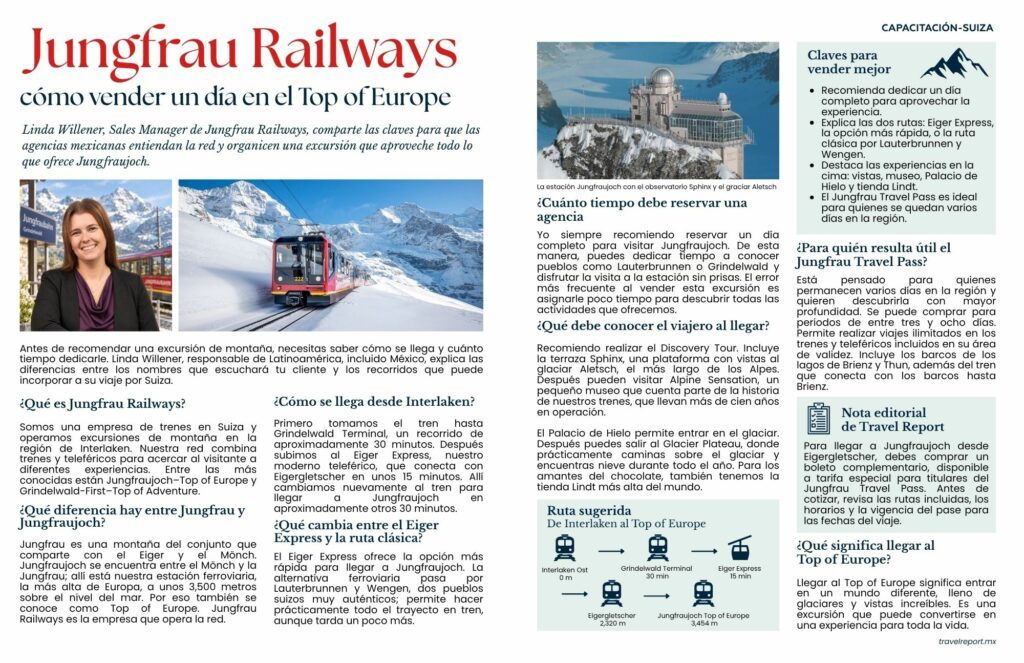 Linda Willener: Jungfrau Railways vender en el Top Europe
