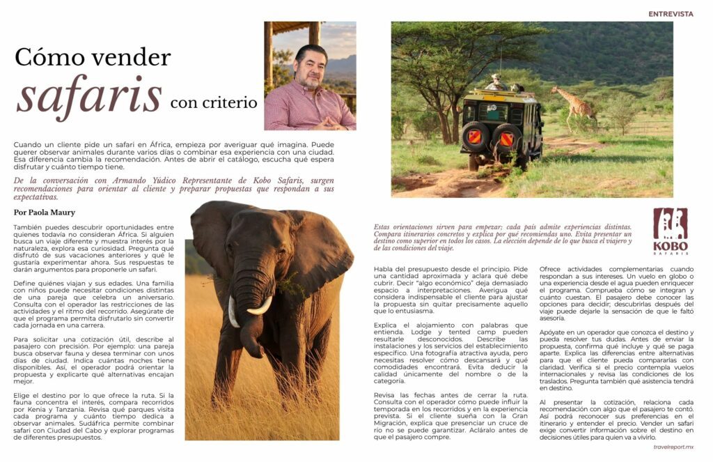 Armando Yudico: Cómo vender safaris con criterio