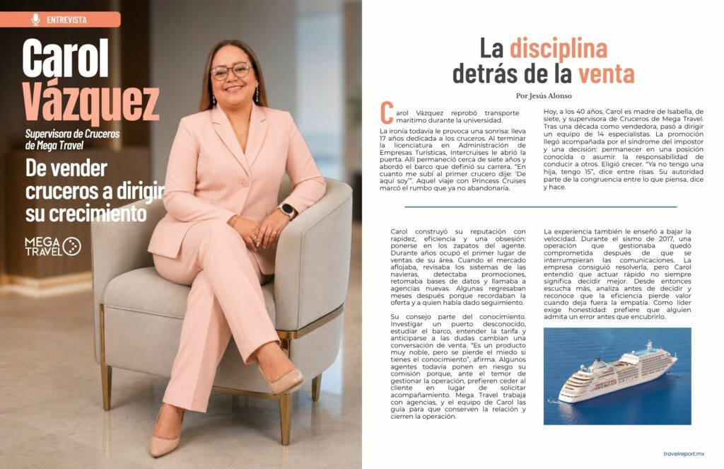 Carol Vázquez: de vender cruceros a dirigir su crecimiento