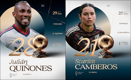 Julián Quiñones y Scarlett Camberos hacen historia en el Balón de Oro; los mexicanos brillan en la gala