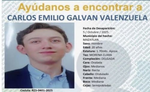 Madre de Carlos Emilio exige esclarecer su desaparición en Mazatlán; pide investigar sin distinciones políticas