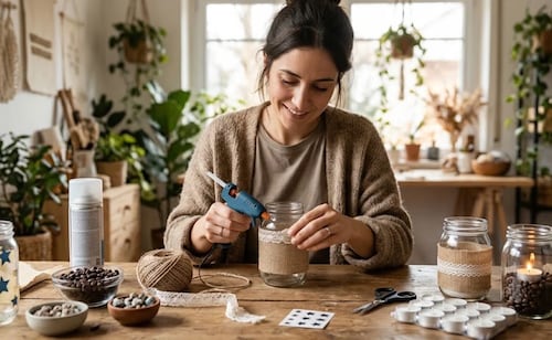 Portavelas con frascos de café; 5 ideas económicas y decorativas